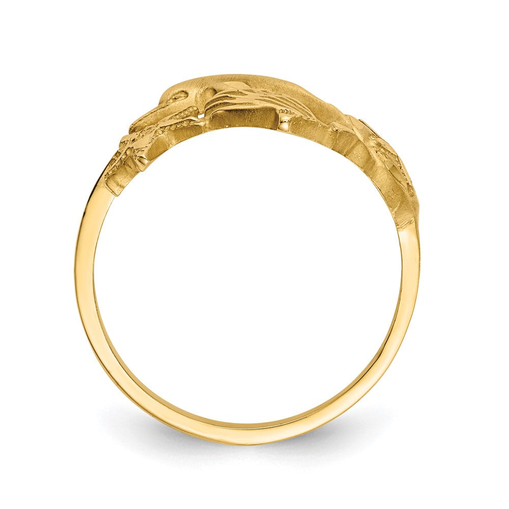 Ring in 14K Gelbgold, poliert und satiniert, diamantgeschliffen, mit Delfin-, Seestern-, Muschel- und Sanddollar-Motiven