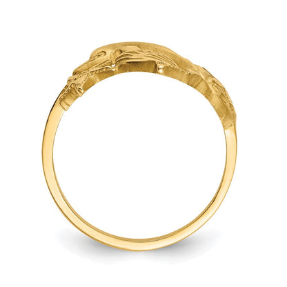 Ring in 14K Gelbgold, poliert und satiniert, diamantgeschliffen, mit Delfin-, Seestern-, Muschel- und Sanddollar-Motiven
