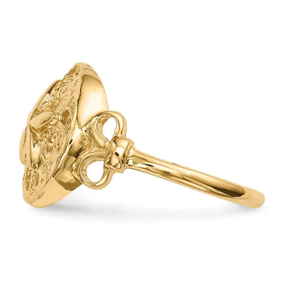 14K Gelbgold Ring "Sanddollar" poliert