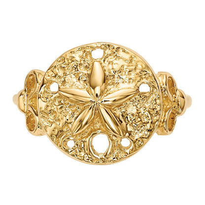 14K Gelbgold Ring "Sanddollar" poliert