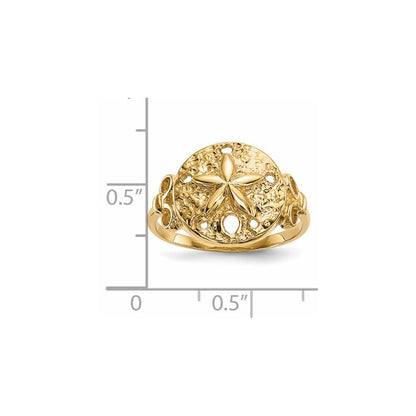 14K Gelbgold Ring "Sanddollar" poliert