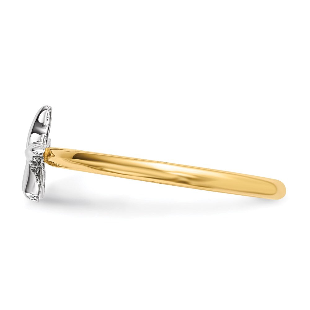 14K Bicolor-Gold Seestern-Ring, poliert