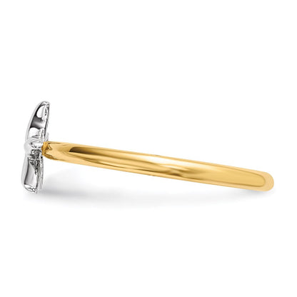 14K Bicolor-Gold Seestern-Ring, poliert