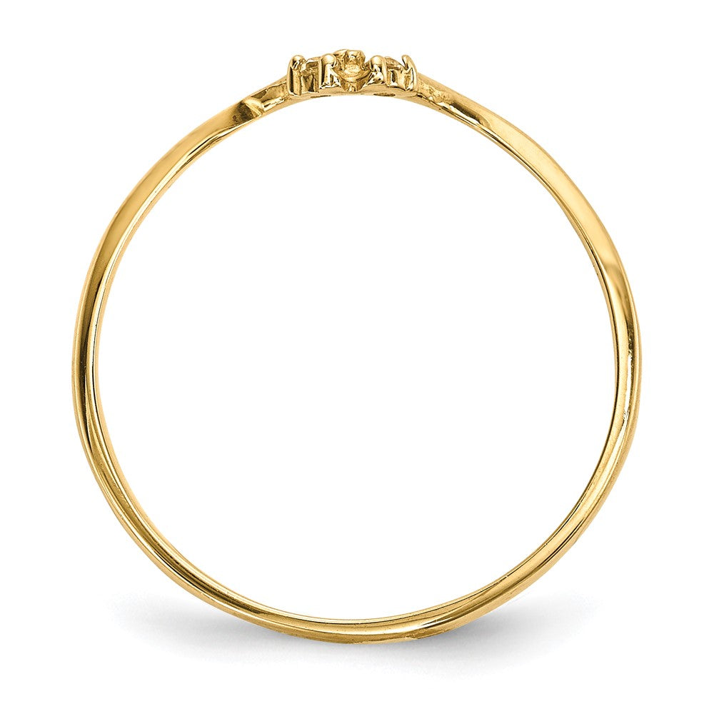 14K Gelbgold 2-stone Zirkonia Wickel Ring