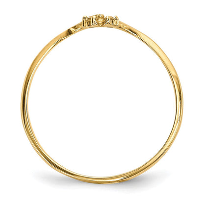 14K Gelbgold 2-stone Zirkonia Wickel Ring