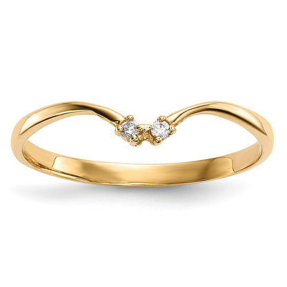 14K Gelbgold 2-stone Zirkonia Wickel Ring