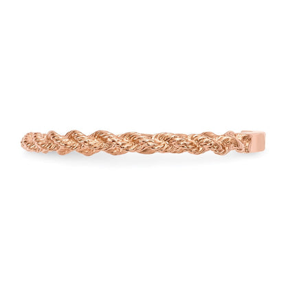 14K Roségold Ring mit poliertem gedrehtem Seil-Design