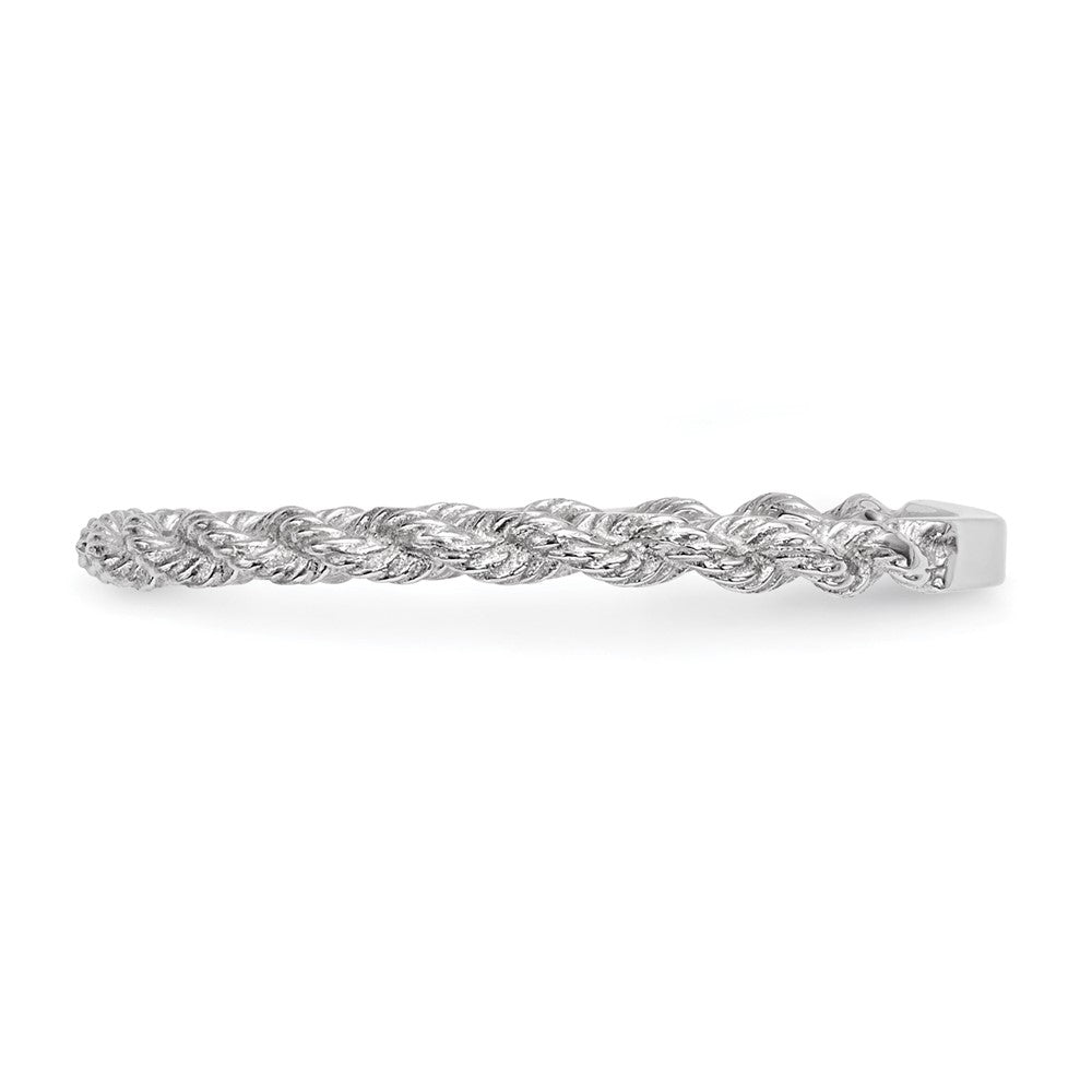 14K Weißgold Ring, poliert, gedreht, Seildesign