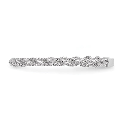 14K Weißgold Ring, poliert, gedreht, Seildesign