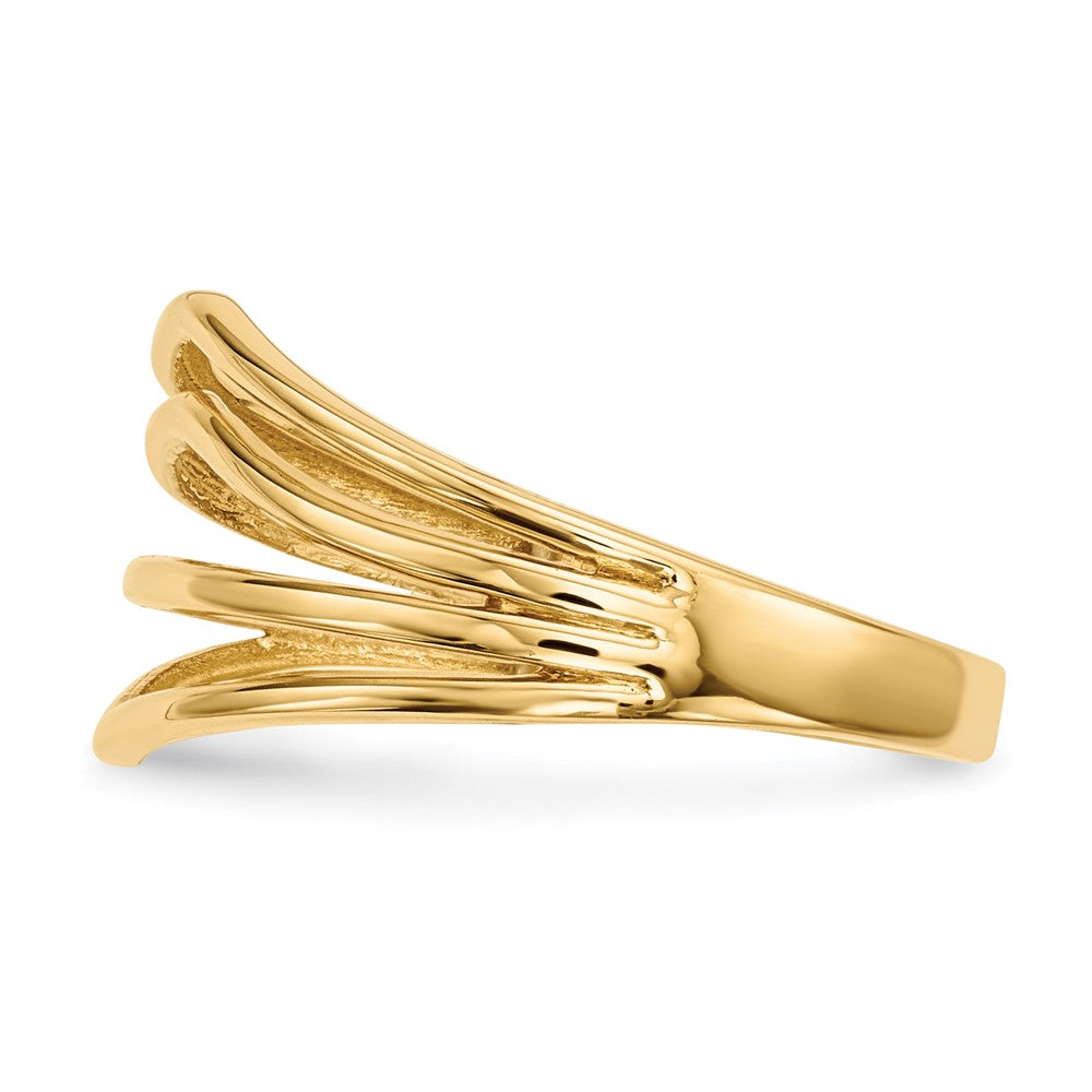 14K Gold Poliert 4-Balken-Ring