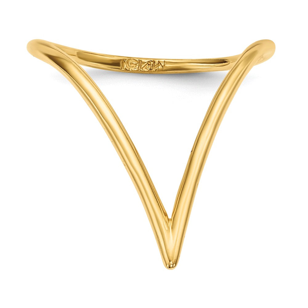14K Gelbgold Ring in Chevron-Form