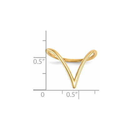 14K Gelbgold Ring in Chevron-Form