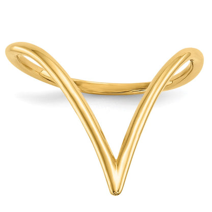 14K Gelbgold Ring in Chevron-Form