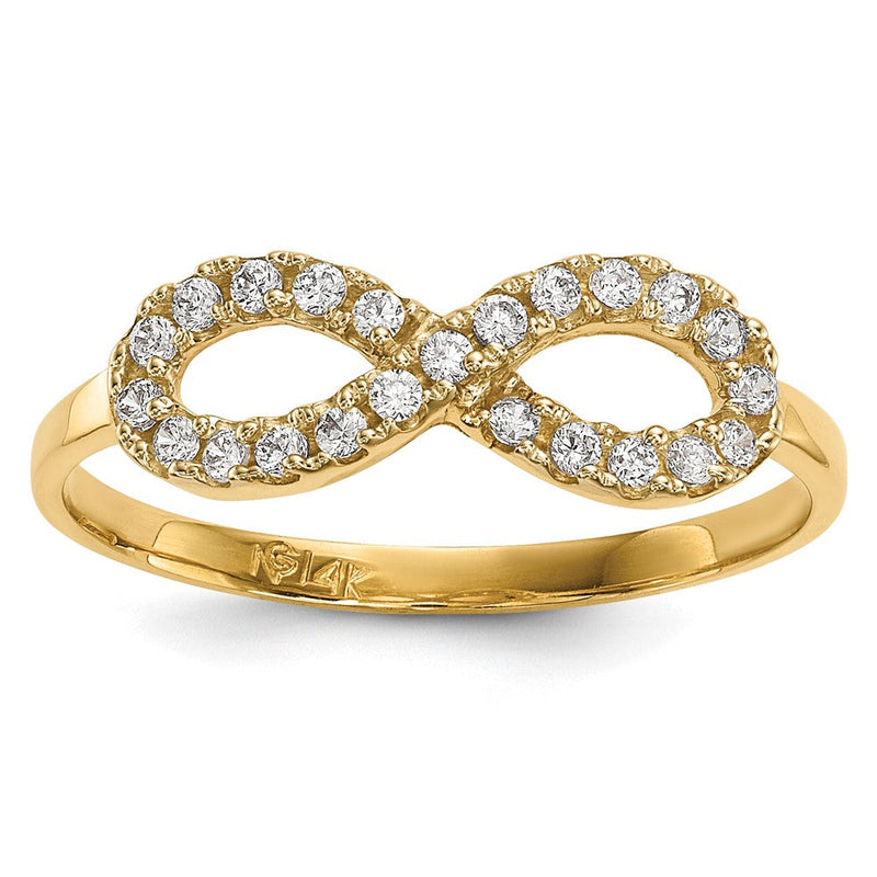 14K Gelbgold Zirkonia Unendlichkeit Symbol Ring