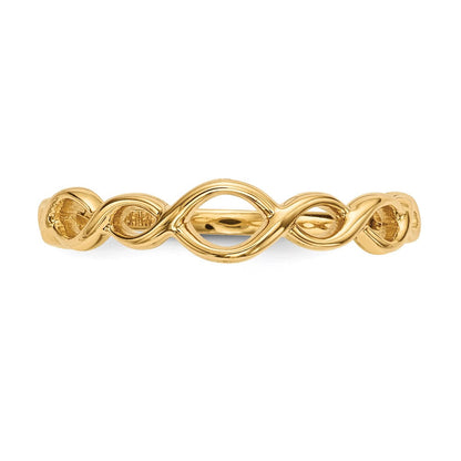 Ring aus 14K Gold mit poliertem Twisted-Schleifen-Design