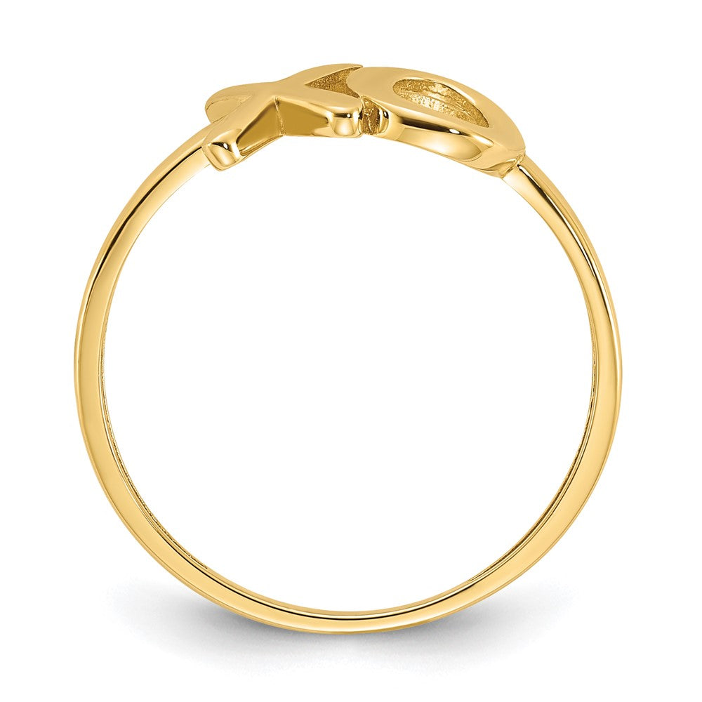 14K Gold X-O Ring poliert