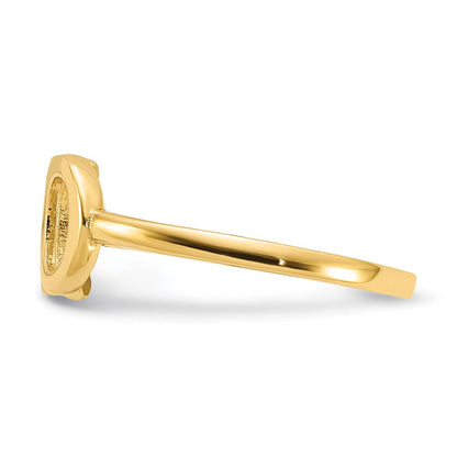 14K Gold X-O Ring poliert