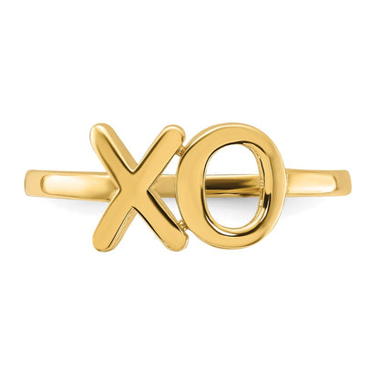 14K Gold X-O Ring poliert