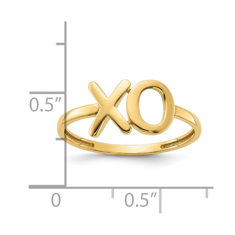 14K Gold X-O Ring poliert