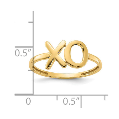 14K Gold X-O Ring poliert