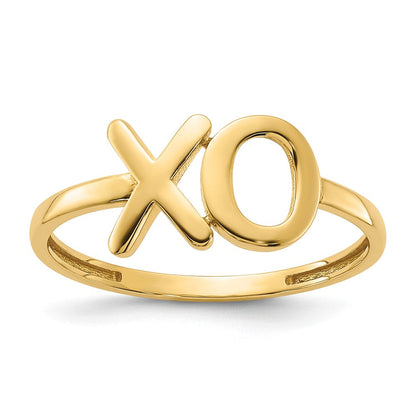 14K Gold X-O Ring poliert