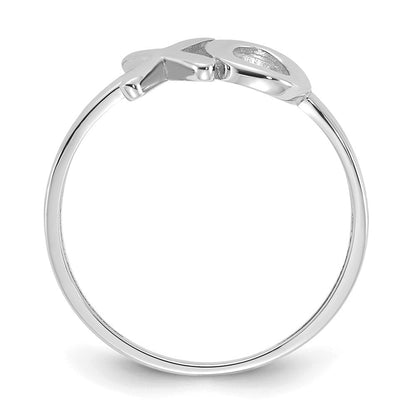 14K Weißgold Poliert X-O Ring