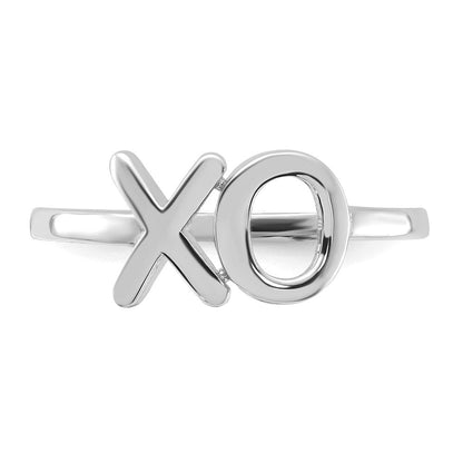 14K Weißgold Poliert X-O Ring