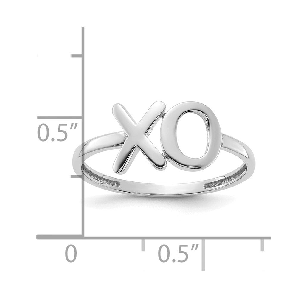 14K Weißgold Poliert X-O Ring