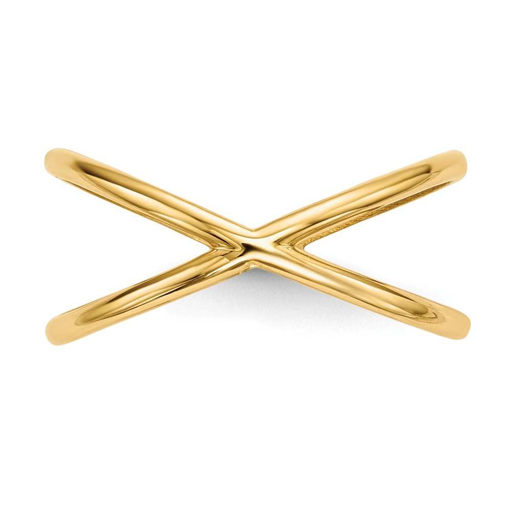 14K Gold polierter Doppelring