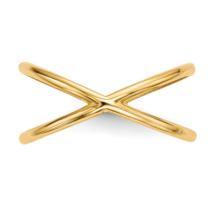 14K Gold polierter Doppelring