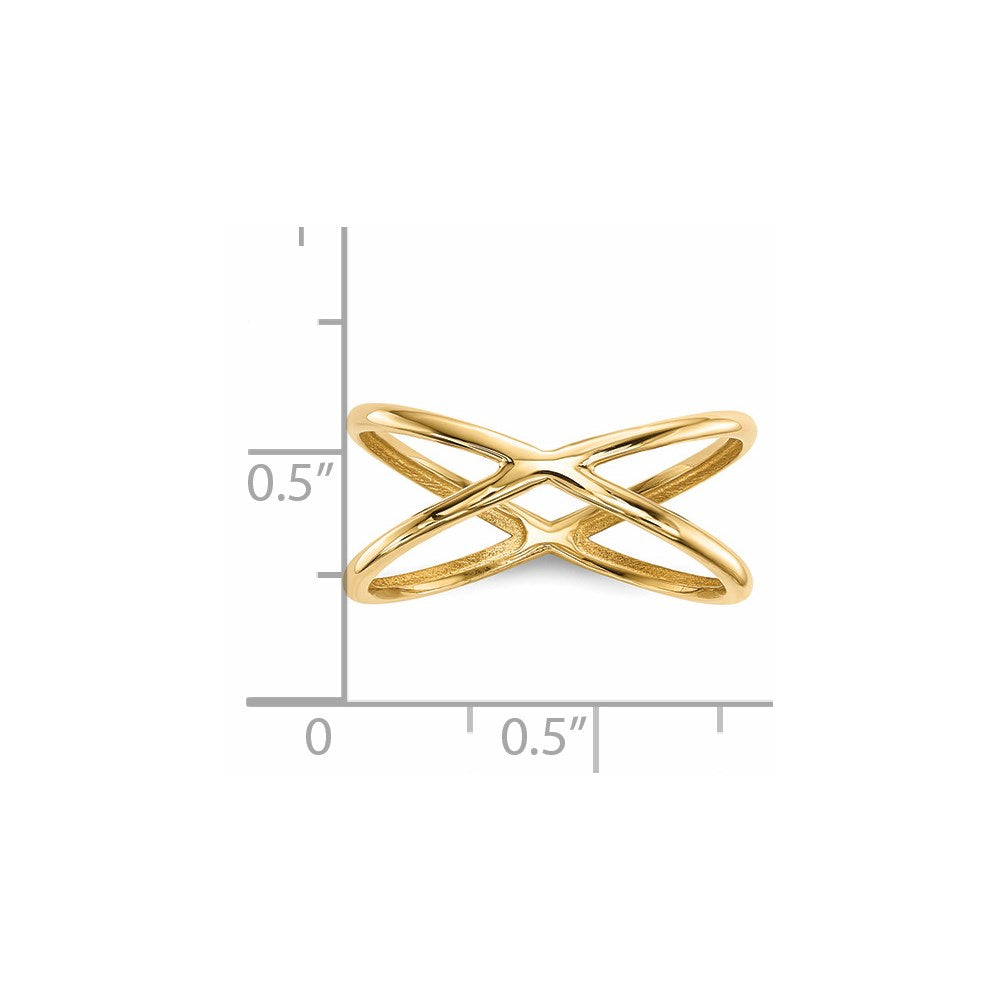 14K Gold polierter Doppelring