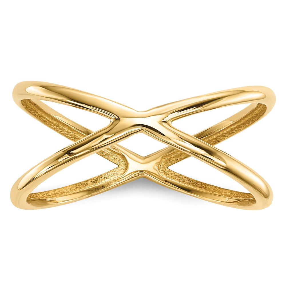 14K Gold polierter Doppelring