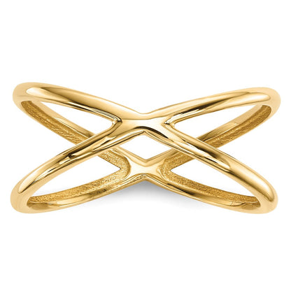 14K Gold polierter Doppelring