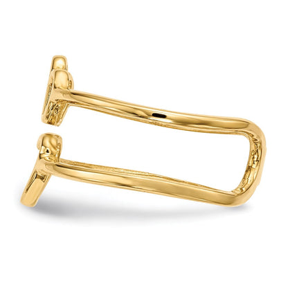 14K Gelbgold Ring mit Krone und Herz und doppeltem Ringschaft
