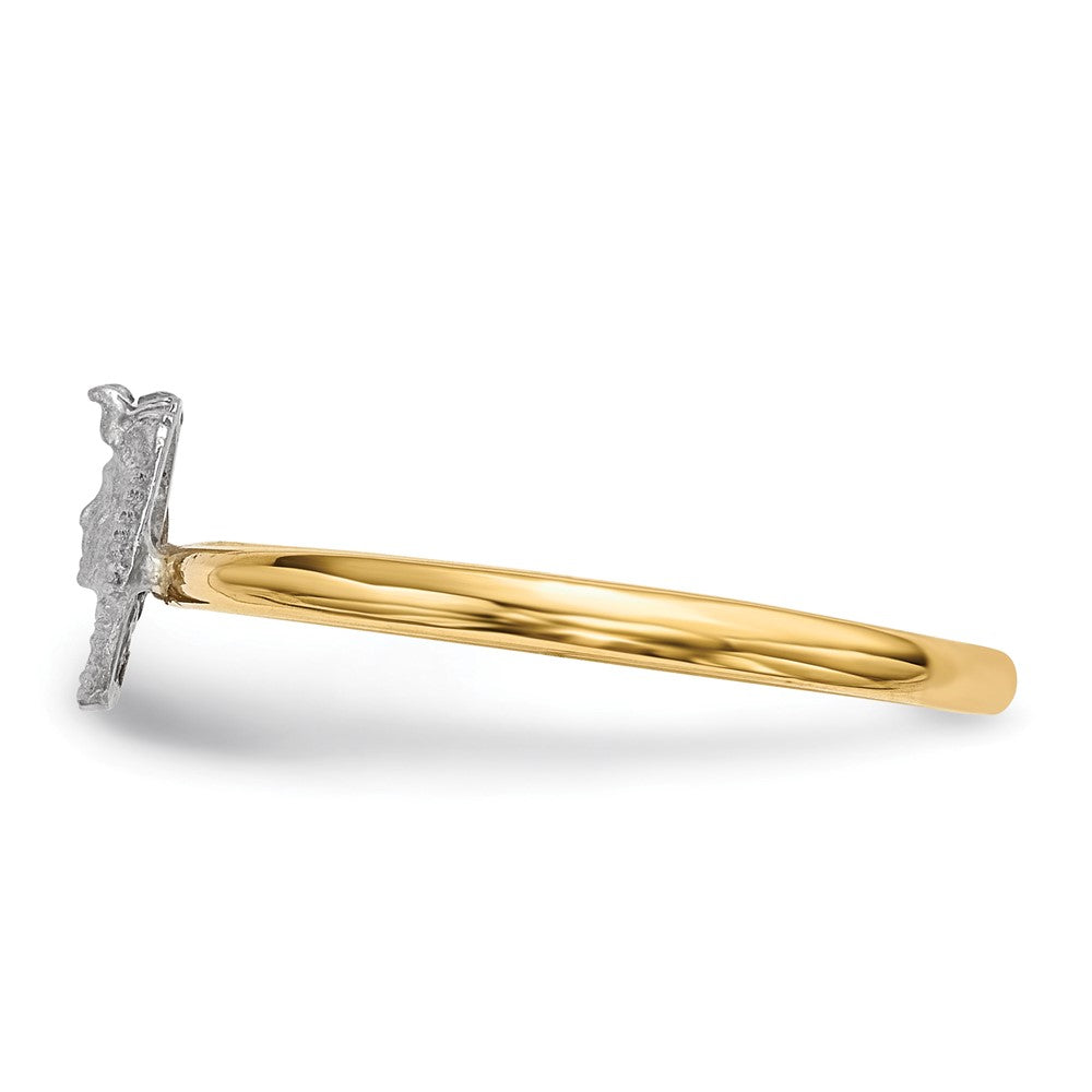 14K Bicolor Gold Ring, poliert und satiniert, Pharao-Design