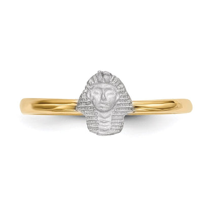 14K Bicolor Gold Ring, poliert und satiniert, Pharao-Design