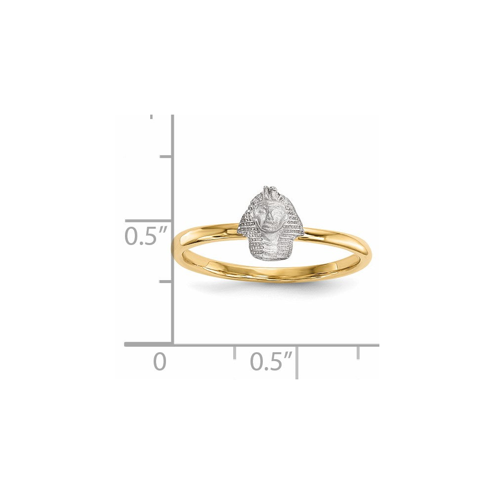 14K Bicolor Gold Ring, poliert und satiniert, Pharao-Design