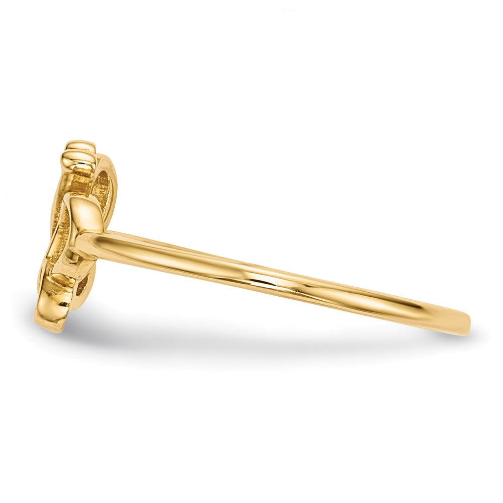 14K Gelbgold Polierter Schmetterling-Ring