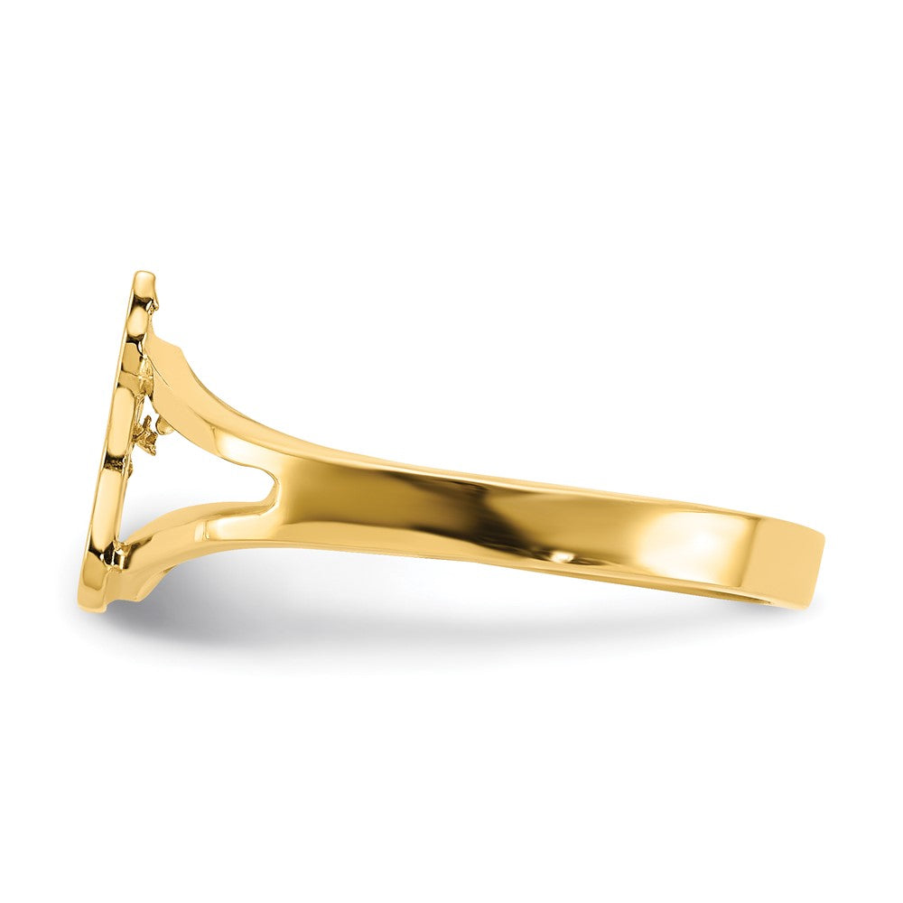 14K Gelbgold Ring mit polierter Katze