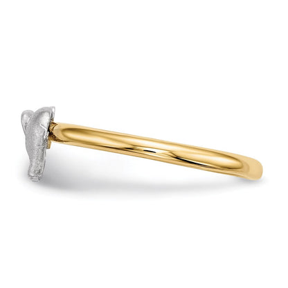 14K Bicolor-Gold Ring „Elefant" poliert und satiniert