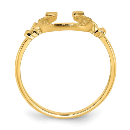 14K Gelbgold Ring mit poliertem Hufeisen