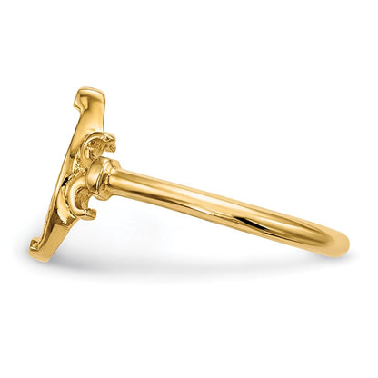 14K Gelbgold Ring mit poliertem Hufeisen