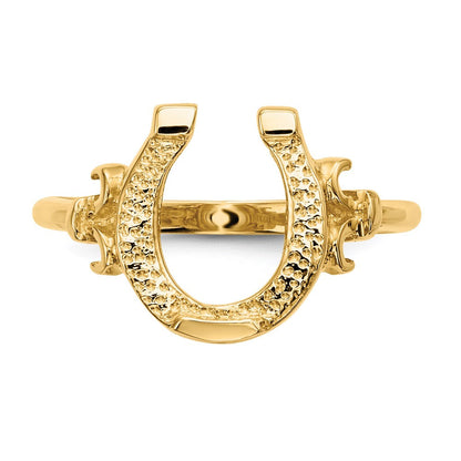 14K Gelbgold Ring mit poliertem Hufeisen