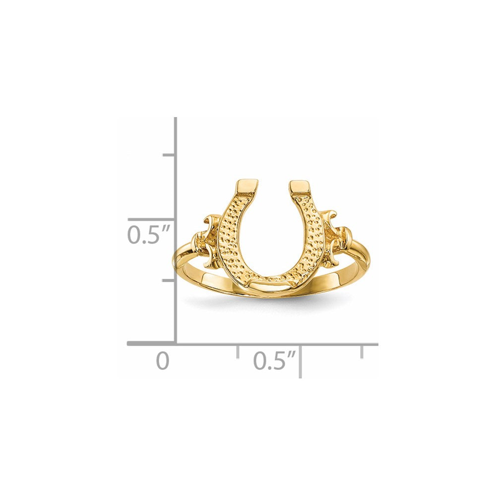 14K Gelbgold Ring mit poliertem Hufeisen
