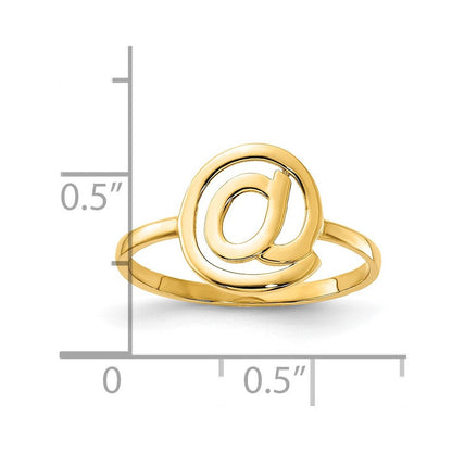14K Gold Poliert @-Symbol Ring