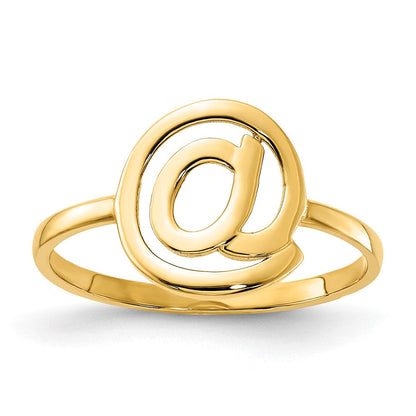 14K Gold Poliert @-Symbol Ring