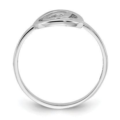 14K Weißgold Ring poliert mit @-Symbol