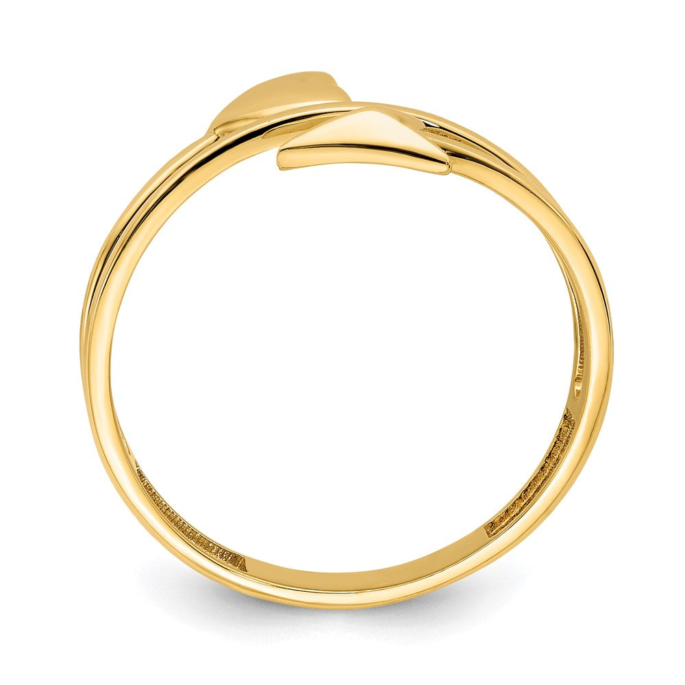 14K Gelbgold Ring mit Herz-und-Pfeil-Schliff