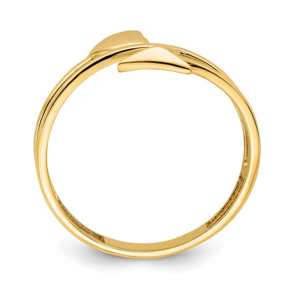 14K Gelbgold Ring mit Herz-und-Pfeil-Schliff