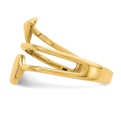 14K Gelbgold Ring mit Herz-und-Pfeil-Schliff